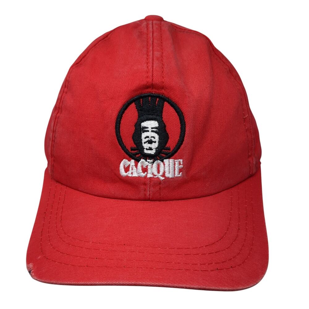 Cacique Strapback Baseball Cap Red One Size Adjustable Embroidered 6 Panel